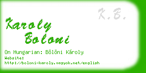 karoly boloni business card